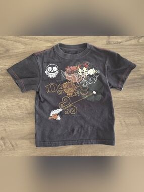 Disneyland Mickey Mouse Boy's Pirates Of The Caribbean Black T-shirt Size 2T
